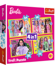 Puzzle Trefl 4 în 1 - Lumea fericită a lui Barbie